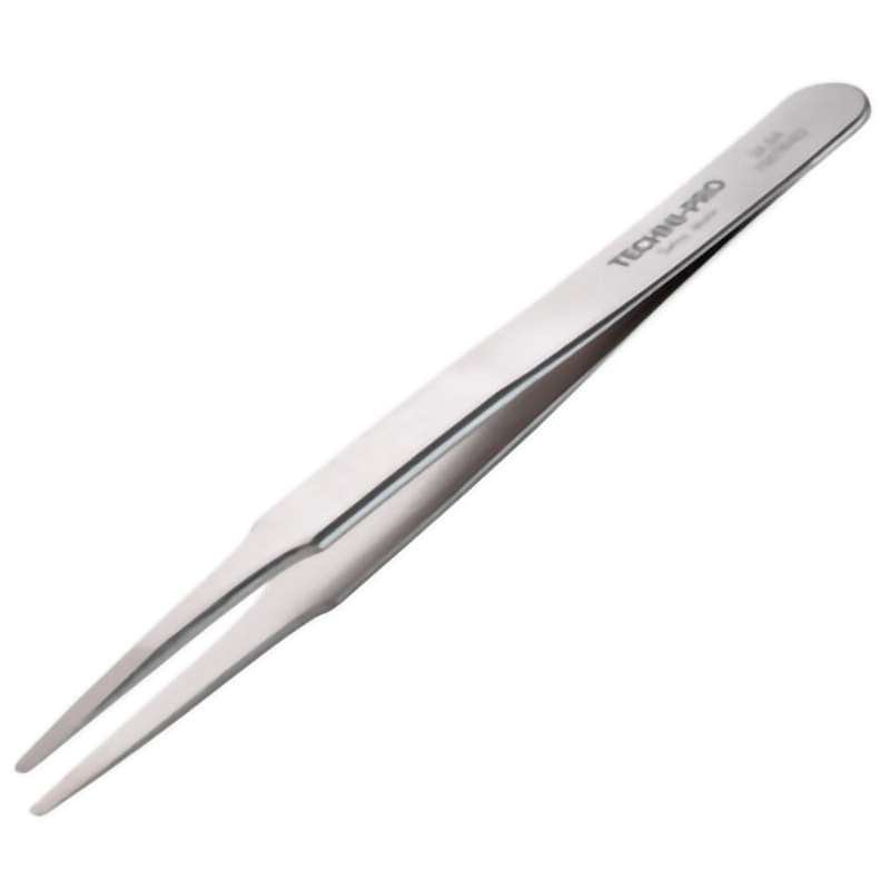 High Precision Tweezers, Style 2A, Anti-Acid/Anti-Mag, SS, Round, Flat, 4.7"